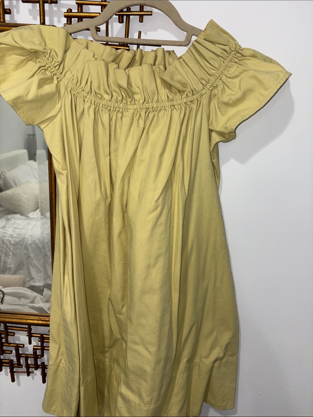 Free People Girls Pale Yellow Off-Shoulder Summer Dress